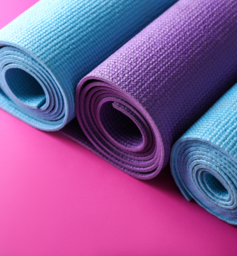 Rolled up yoga mats